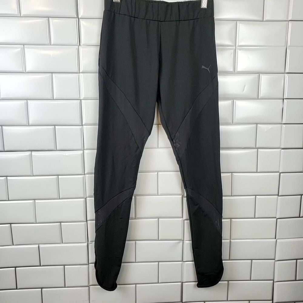 PUMA | ATHLETIC WORKOUT BLACK MESH LEGGINGS TIGHTS WOMEN'S SIZE SMALL